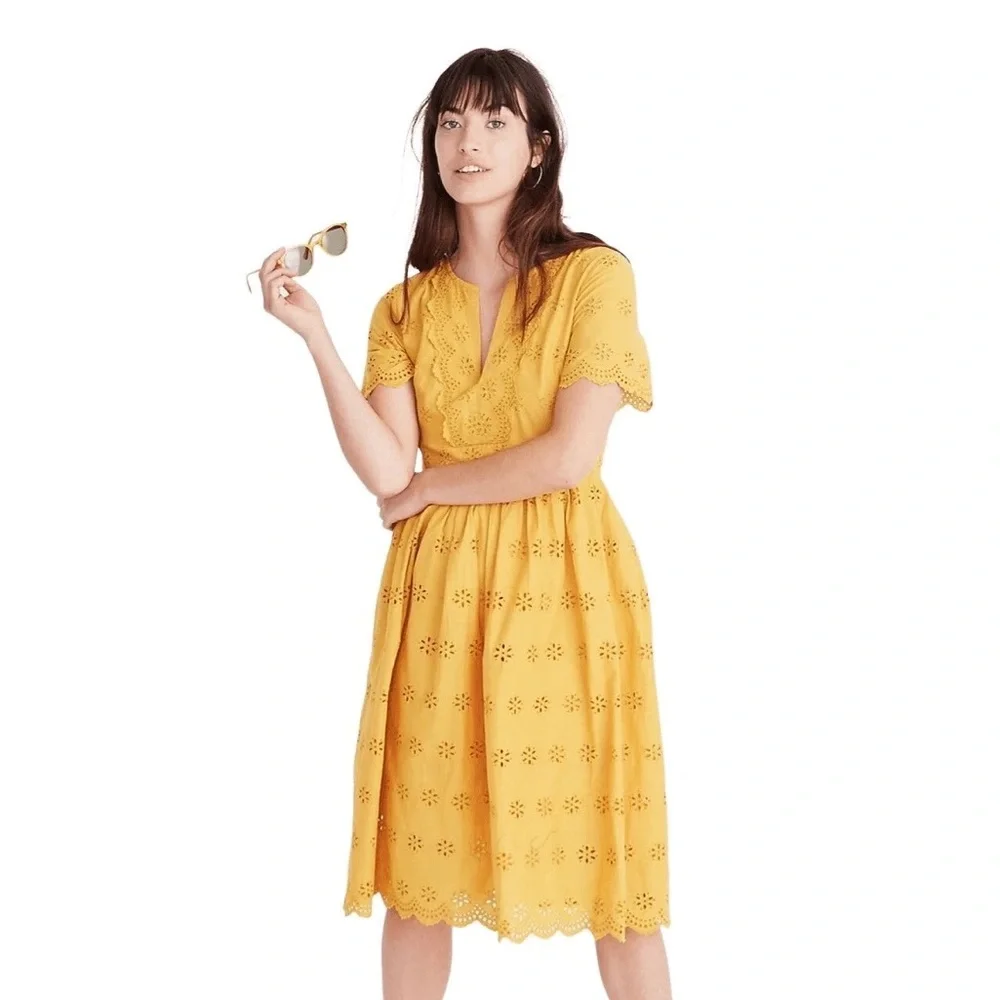 Madewell Yellow Flutter Sleeve Midi Sundress🥰🥰🥰 - Picture 1 of 5